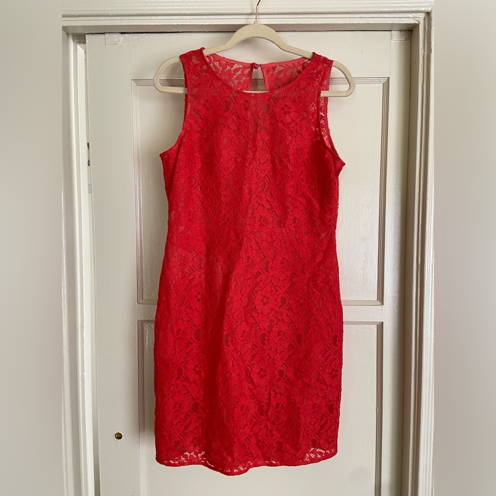 J. Crew Red Lace Dress